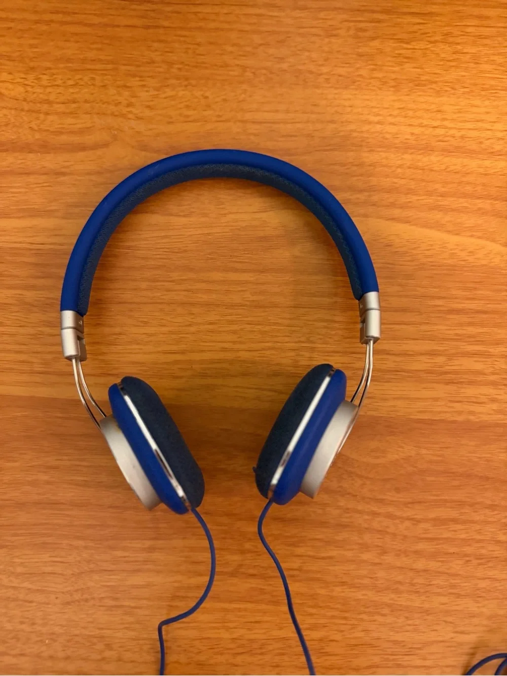 Bowers & Wilkins Blue On-Ear Headphones with Silver Accents